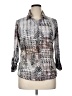 David Cline Animal Print Silver 3/4 Sleeve Blouse Size XL - photo 1