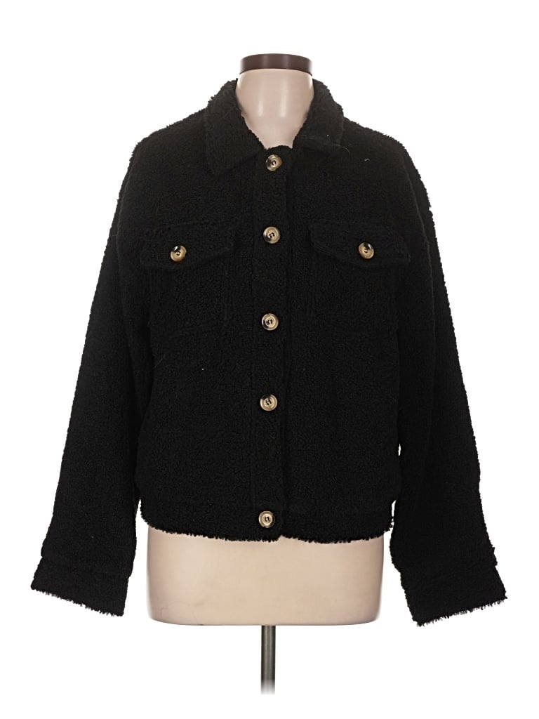 Pre-owned Hyfve Faux Fur Jacket In Black