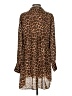 Zara Basic Animal Print Brown Long Sleeve Blouse Size S - photo 2
