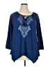 Faded Glory Blue 3/4 Sleeve Top Size 1X - photo 1