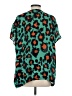 CAbi 100% Polyester Animal Print Teal Short Sleeve Blouse Size XS - photo 2