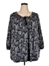 Chaps Gray 3/4 Sleeve Blouse Size 3X - photo 1