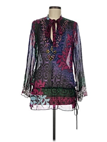 Hale Bob Long Sleeve Silk Top (view 1)