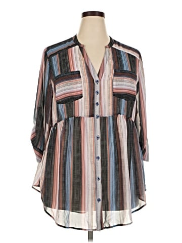 Torrid 3/4 Sleeve Button-Down Shirt (view 1)