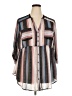 Torrid Color Block Brown 3/4 Sleeve Button-Down Shirt Size 2X Plus (2) - photo 1