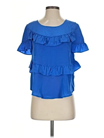 HD in Paris Short Sleeve Silk Top (view 1)