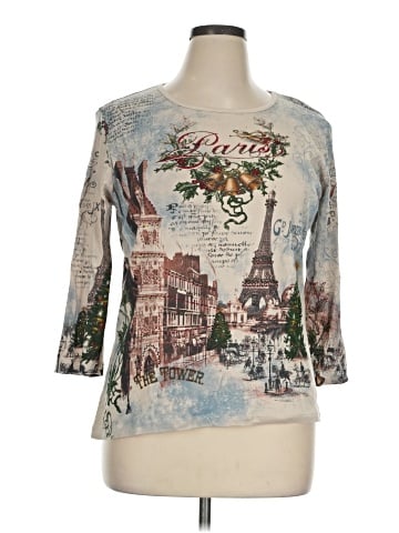 Christopher & Banks 3/4 Sleeve T-Shirt (view 1)