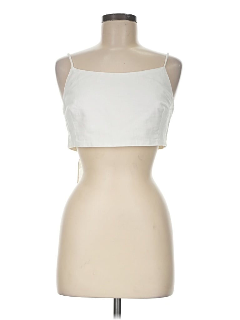 Pre-owned Handloom Sleeveless Top Ivory Strapless Neckline Tops