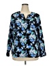 Croft & Barrow 100% Polyester Floral Blue Long Sleeve Blouse Size XXL - photo 1