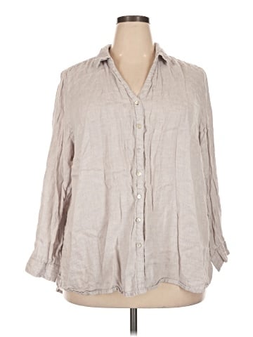Sigrid Olsen 3/4 Sleeve Button-Down Shirt (view 1)