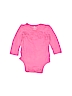 Okie Dokie 100% Cotton Pink Long Sleeve Onesie Size 9 mo - photo 1