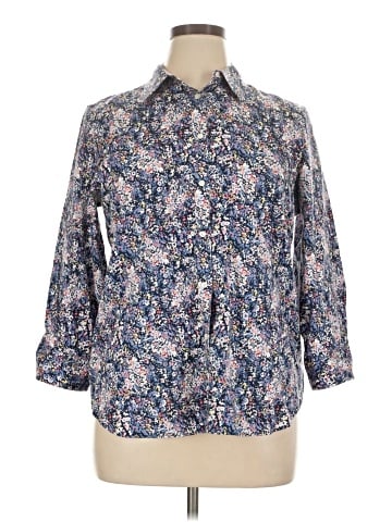 Chaps 3/4 Sleeve Button-Down Shirt (view 1)
