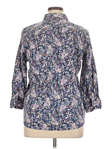 Chaps 3/4 Sleeve Button-Down Shirt (view 2)