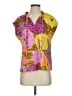 THML 100% Polyester Print Pink Short Sleeve Blouse Size S - photo 1