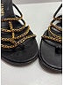 Chanel Black Leather Chain Strap Sandals Size EU 38 - photo 4