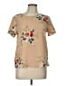 Unbranded Floral Tan Short Sleeve T-Shirt Size L - photo 1