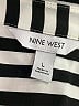 Nine West 100% Polyester Stripes Silver Long Sleeve Blouse Size L - photo 7