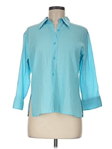 Talbots 3/4 Sleeve Button-Down Shirt (view 1)