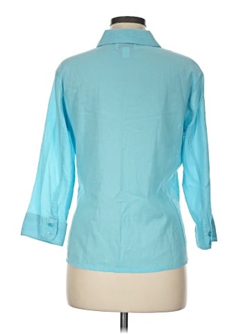 Talbots 3/4 Sleeve Button-Down Shirt (view 2)