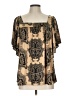 MICHAEL Michael Kors 100% Polyester Gold Short Sleeve Blouse Size L - photo 1