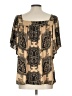 MICHAEL Michael Kors 100% Polyester Gold Short Sleeve Blouse Size L - photo 2