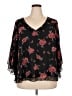 Lane Bryant 100% Polyester Black 3/4 Sleeve Blouse Size 18 - 20 Plus - photo 1