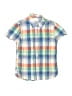 Mini Boden Plaid Blue Short Sleeve Button-Down Shirt Size 7-8 - photo 1