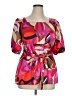 Lane Bryant 100% Polyester Red Short Sleeve Blouse Size 14 - 16 Plus - photo 1
