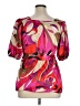 Lane Bryant 100% Polyester Red Short Sleeve Blouse Size 14 - 16 Plus - photo 2