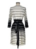 BCBGMAXAZRIA Stripes Silver Cocktail Dress Size M - photo 2