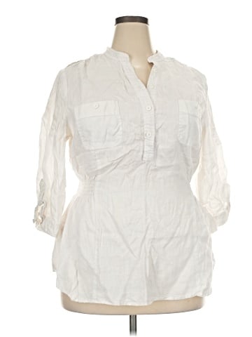 Grace Elements 3/4 Sleeve Button-Down Shirt (view 1)