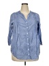 Avenue Blue 3/4 Sleeve Button-Down Shirt Size 18 Plus - photo 1