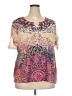 Avenue Pink Tan Short Sleeve Blouse Size 22 - 24 Plus - photo 1