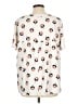 Ann Taylor LOFT 100% Polyester Hearts Ivory Short Sleeve Blouse Size L - photo 2
