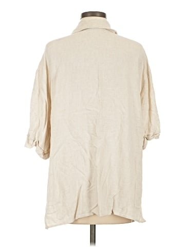 Naked Wardrobe 3/4 Sleeve Button-Down Shirt (view 2)