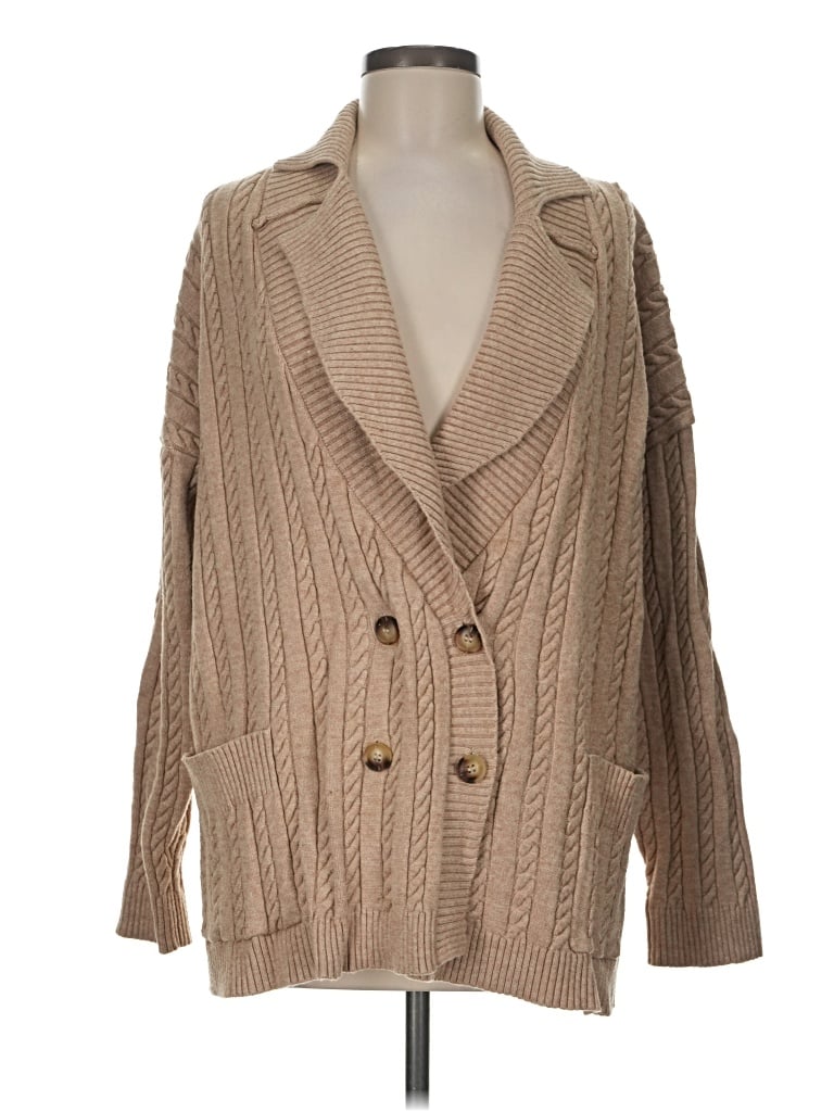 Pre-owned Vici Cardigan Sweater In Tan