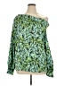 Halogen 100% Polyester Green Long Sleeve Blouse Size XL - photo 1