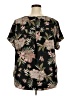 Maurices 100% Polyester Floral Black Short Sleeve Blouse Size 20 (2) - photo 2