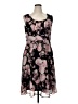 Connected Apparel 100% Polyester Floral Black Casual Dress Size 14 - photo 1