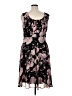 Connected Apparel 100% Polyester Floral Black Casual Dress Size 14 - photo 2