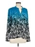 Calvin Klein 100% Polyester Blue Long Sleeve Blouse Size M - photo 1