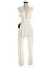 Bebe Solid Ivory Jumpsuit Size 6 - photo 1