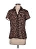Rena Rowan 100% Polyester Floral Brown Short Sleeve Blouse Size 6 - photo 1