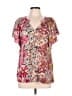 Umgee 100% Rayon Pink Short Sleeve Blouse Size L - photo 1