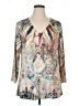 Reba Silver 3/4 Sleeve Blouse Size XL - photo 1