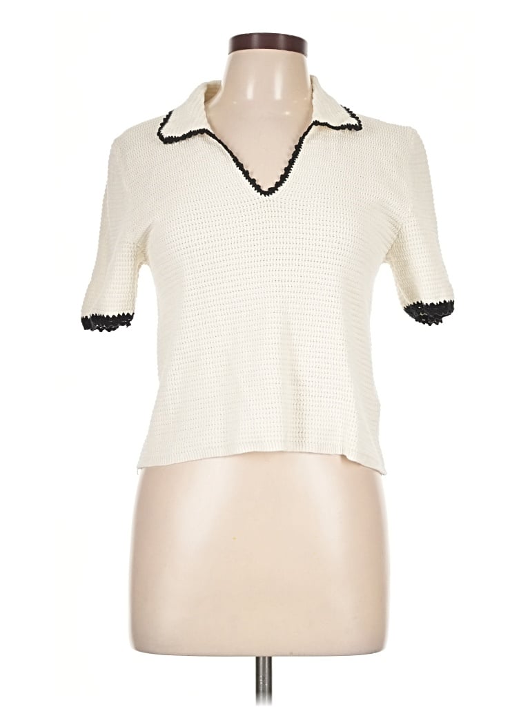 Pre-owned Massimo Dutti Cardigan Sweater In Ivory