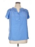 Dana Buchman 100% Polyester Blue Short Sleeve Blouse Size XL - photo 1