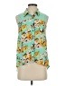 Pearl 100% Polyester Floral Teal Sleeveless Blouse Size S - photo 1