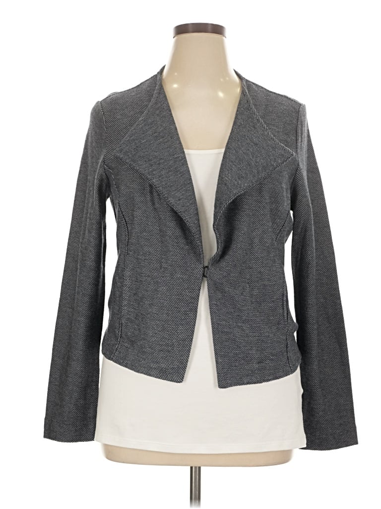 Pre-owned Nic + Zoe Blazer Jacket In Gray