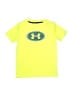 Under Armour 100% Polyester Yellow Active T-Shirt Size 4 - photo 1